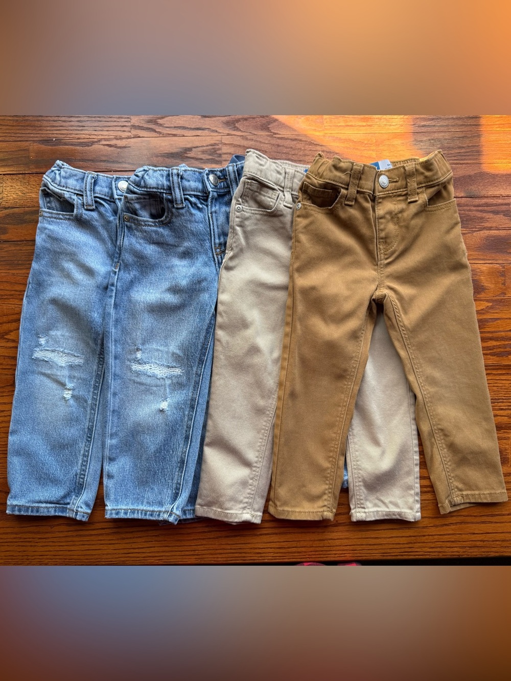 Old Navy Toddler Boys 2T Pants Lot of 4 Jeans Khaki Pull-On Elastic Waist